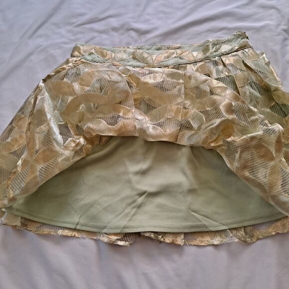 Love Riche Embroidered Overlay Pleated Lined Skirt Large - Picture 6 of 6